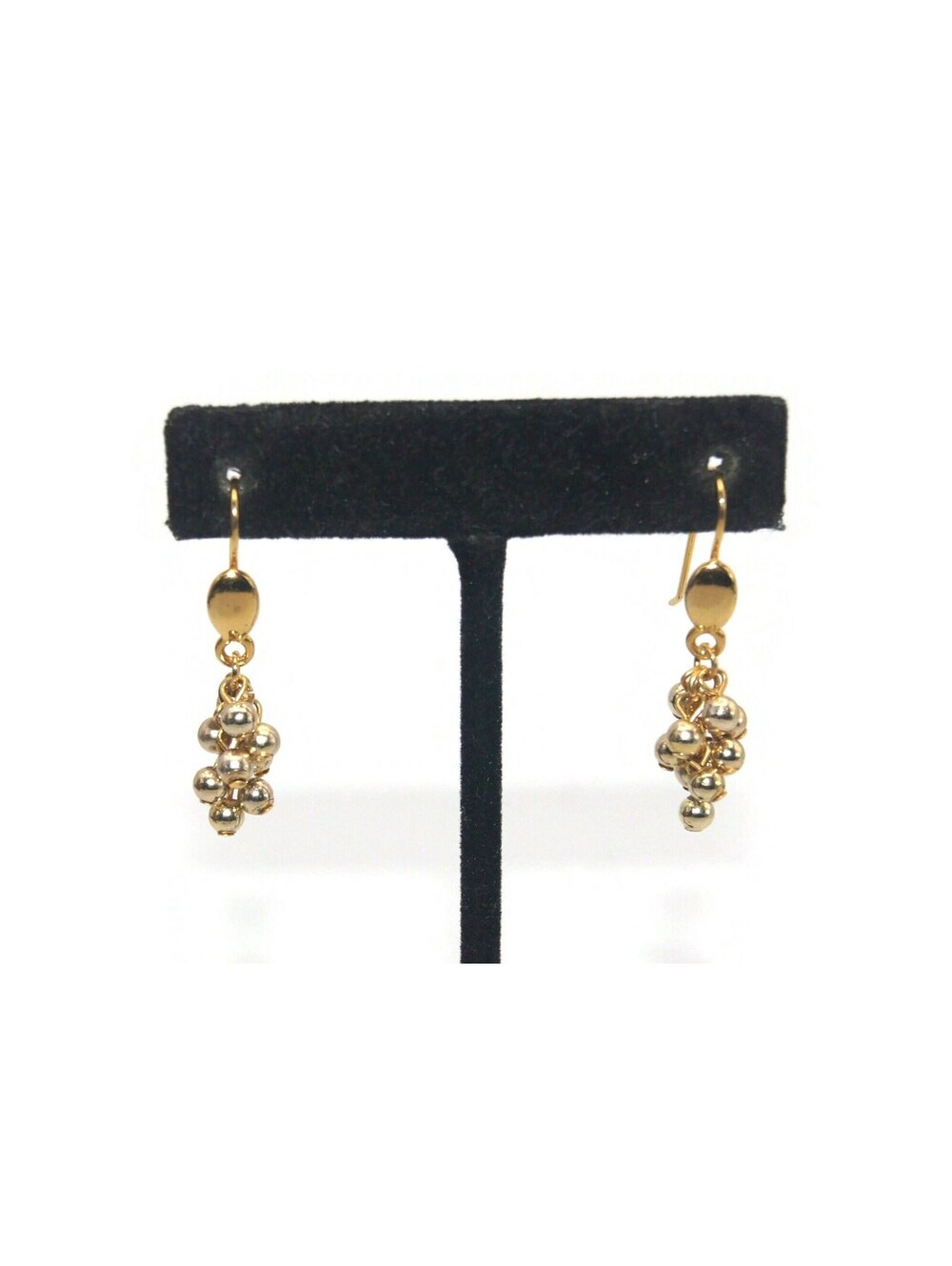 Vintage Gold Tone Dangle Earrings with Gold Tone Dangling Beads.